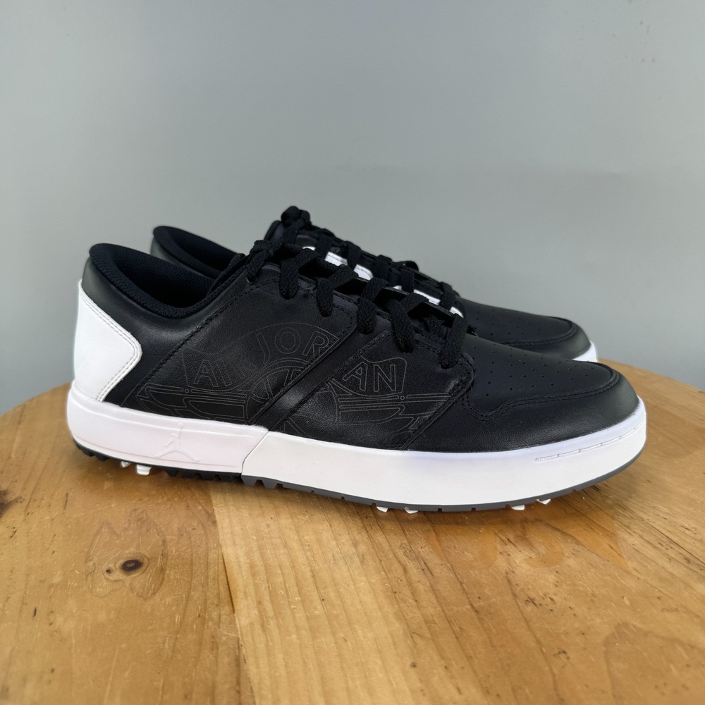 Nike Jordan Nu Retro 1 Low Golf Shoes Men's Size 9 Black White Leather NEW!